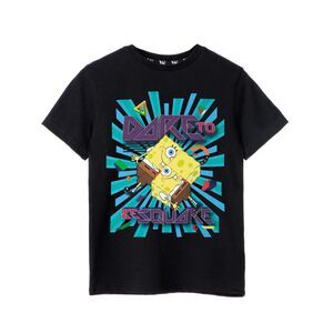 SpongeBob SquarePants Boys Dare To Be Square T-Shirt / Black